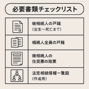 記事本文を補助する図で必要書類をまとめたチェックリスト